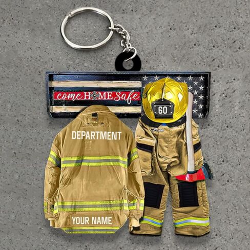 Firefighter Keychain - Custom Fireman Gifts for Men, Funny Firefighter Gift in Saudi Arabia