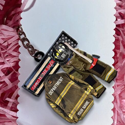 Firefighter Keychain - Custom Fireman Gifts for Men, Funny Firefighter Gift in Saudi Arabia