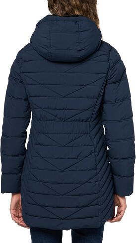Nautica Women's 3/4 Stretch Puffer Jacket with Fur Hood and Half Back in Saudi Arabia