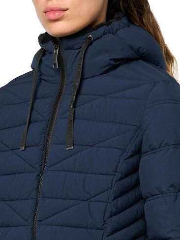 Nautica Women's 3/4 Stretch Puffer Jacket with Fur Hood and Half Back in Saudi Arabia