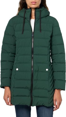 Nautica Women's 3/4 Stretch Puffer Jacket with Fur Hood and Half Back in Saudi Arabia