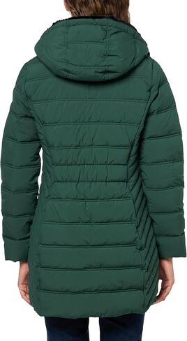 Nautica Women's 3/4 Stretch Puffer Jacket with Fur Hood and Half Back in Saudi Arabia