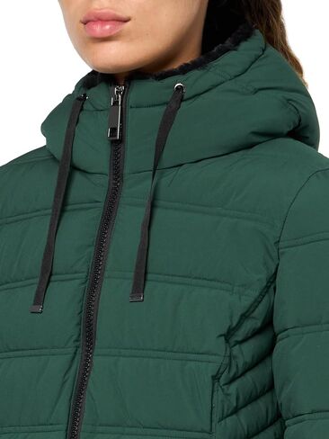 Nautica Women's 3/4 Stretch Puffer Jacket with Fur Hood and Half Back in Saudi Arabia