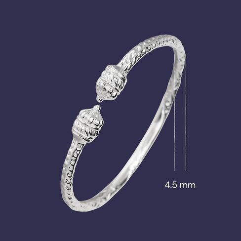 .925 Sterling Silver Royal Dome Taj Mahal Bangles Women Woman Silver Bracelet Set (1 Pair) in Kuwait