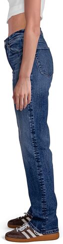 Women High Rise Regular Straight Jeans Wide Legs Stretchy Pants in Saudi Arabia