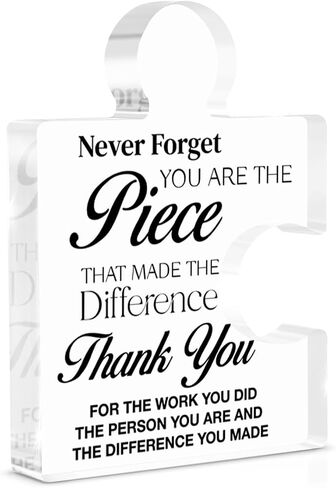 Thank You Appreciation Gifts for Coworkers, Retirement Goodbye Gift for Coworkers Colleagues Employees, Never Forget You Are the Piece That Made the Difference Acrylic Puzzle Piece Plaque Office Decor in Saudi Arabia