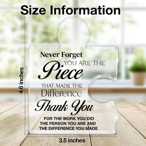 Thank You Appreciation Gifts for Coworkers, Retirement Goodbye Gift for Coworkers Colleagues Employees, Never Forget You Are the Piece That Made the Difference Acrylic Puzzle Piece Plaque Office Decor in Saudi Arabia