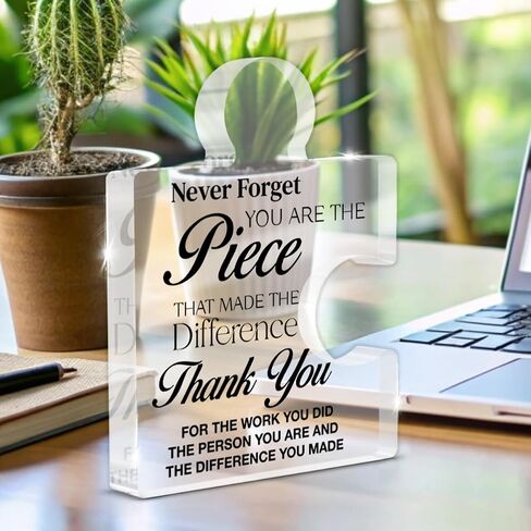 Thank You Appreciation Gifts for Coworkers, Retirement Goodbye Gift for Coworkers Colleagues Employees, Never Forget You Are the Piece That Made the Difference Acrylic Puzzle Piece Plaque Office Decor in Saudi Arabia