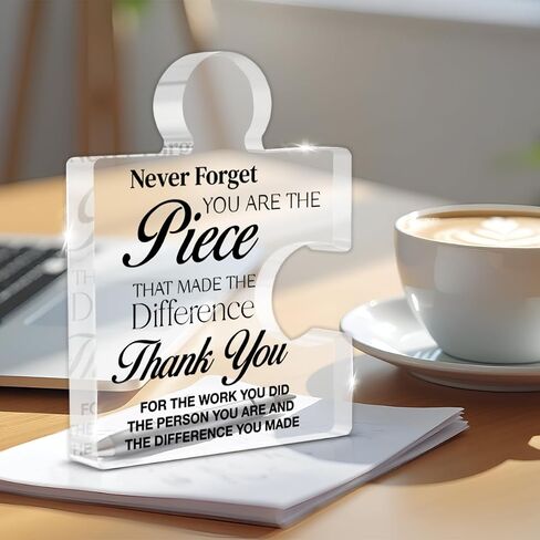 Thank You Appreciation Gifts for Coworkers, Retirement Goodbye Gift for Coworkers Colleagues Employees, Never Forget You Are the Piece That Made the Difference Acrylic Puzzle Piece Plaque Office Decor in Saudi Arabia