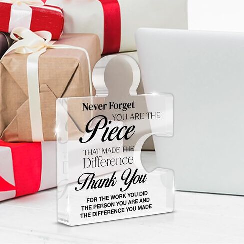 Thank You Appreciation Gifts for Coworkers, Retirement Goodbye Gift for Coworkers Colleagues Employees, Never Forget You Are the Piece That Made the Difference Acrylic Puzzle Piece Plaque Office Decor in Saudi Arabia
