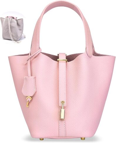 أكياس دلو جلدية مصممة للنساء: حافظات حقيقية من الجلد الأصلي - حقائب اليد الفاخرة ذات المقبض العلوي للسفر in Kuwait