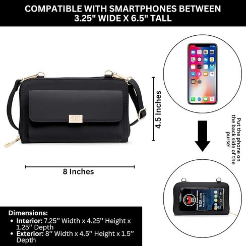 Captiva Touch Screen Crossbody حقيبة يد - محفظة الهاتف الخلوي والحالة in Kuwait