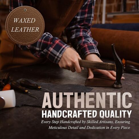 محفظة مصنوعة يدويًا من الجلد الأصلي ، محفظة ثنائية الأزرق ، هدية كلاسيكية لأبي - رعاة البقر in Kuwait