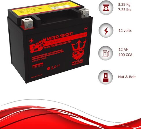 Neptune Power YTX12-BS بطارية بديلة عالية الأداء لهوندا ATC250ES BIG RED 1985-1987 in Saudi Arabia