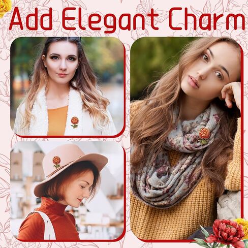 Marigold Flower Enamel Pin Elegant Brooch for Women's Accessories Marigold Floral Lapel Pin Flower Birthday Gift for Wedding Suits Dresses Gardeners in Saudi Arabia
