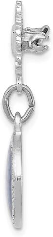 Solid 925 Sterling Silver Rhodium-Plated Enameled Miraculous Medal Pin in Saudi Arabia