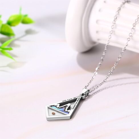 Mustard Seed Necklace for Women Men: Stainless Steel Mountain Pendant Necklace Faith Jewelry Set Inspirational Christian Gifts in Kuwait