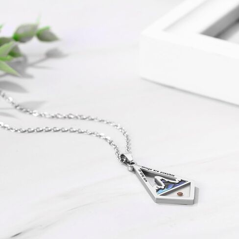 Mustard Seed Necklace for Women Men: Stainless Steel Mountain Pendant Necklace Faith Jewelry Set Inspirational Christian Gifts in Kuwait