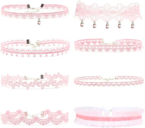 10pcs Fashion Elegant White Lace Choker Necklace for Women Simple Fashion Jewelry in Kuwait