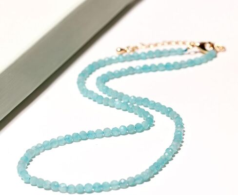 Simple Faceted Beads Necklace Boho 3-4mm Energy Crystals Choker Necklaces for Women Trendy Handmade Jewelry in Saudi Arabia