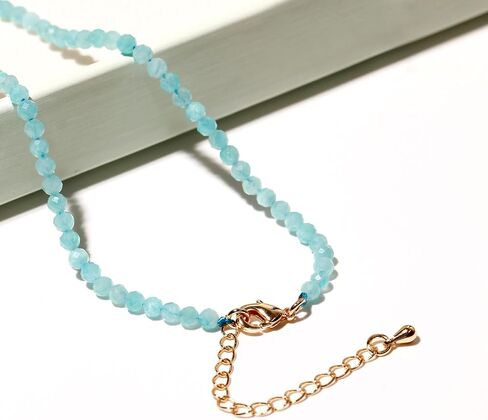 Simple Faceted Beads Necklace Boho 3-4mm Energy Crystals Choker Necklaces for Women Trendy Handmade Jewelry in Saudi Arabia
