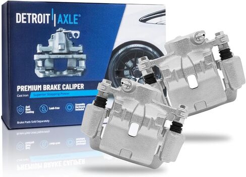Detroit Axle - 2pc Rear Brake Calipers for 2012-2021 Subaru WRX 09-13 Forester 08-14 Impreza Disc Brake Calipers w/Brackets 2009 2010 2011 2012 2013 Replacement Assembly in Saudi Arabia