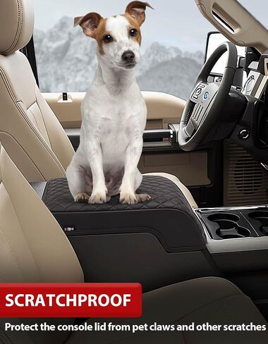 KBH Center Console Cover for Ford F250 F350 F450 F550 2011 2012 2013 2014 2015 ، Bucket SEAT ، Vinyl Leather Trim ، Car Recrest Protector ، in Kuwait