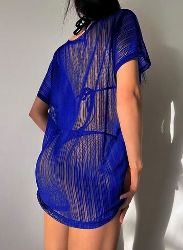 Womens Swimsuit Cover Up Bathing Suit Coverup for Swimwear Mesh Beach Vacation Pool Swim Suit 2025 in Kuwait
