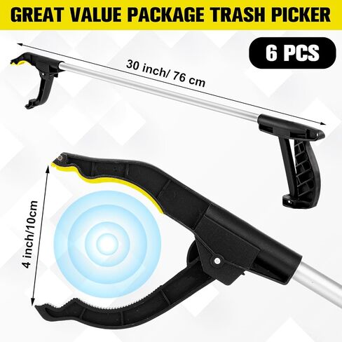 Sabary 10 Pcs Operation Christmas Grabber Reacher Trash Pickers Tool 30'' Long Upper Bulk Litter Grabber Heavy Duty Handy Mobility Aids Pick up Lightweight Nonslip Claw Elderly Arm Extension Stick in Saudi Arabia