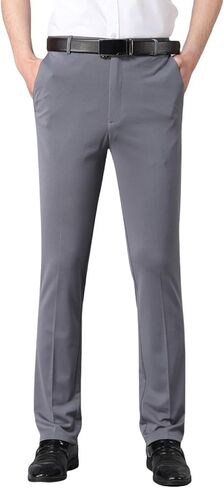 Mens Golf Pants Stretch Relaxed Fit Dress Pant Business Casual Flat Front Work Wear Lightweight with Pockets in Saudi Arabia