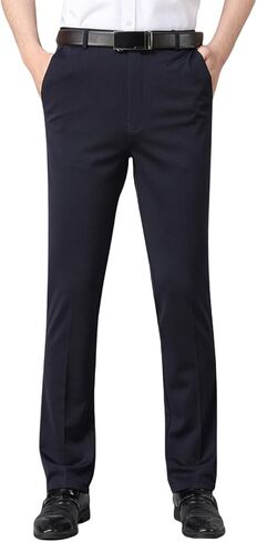 Mens Golf Pants Stretch Relaxed Fit Dress Pant Business Casual Flat Front Work Wear Lightweight with Pockets in Saudi Arabia