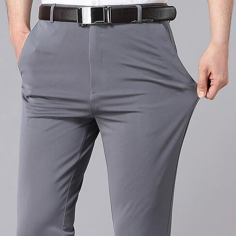 Mens Golf Pants Stretch Relaxed Fit Dress Pant Business Casual Flat Front Work Wear Lightweight with Pockets in Saudi Arabia
