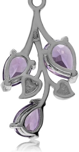 Silvershake Pear Shape Birthstone Gemstone Antique Finishing 925 Sterling Silver Leaf Vintage Inspired Pendant with 18 Inch Chain Necklace Jewelry for Women in Saudi Arabia