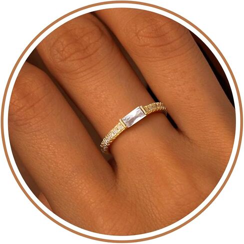 JSJOY Birthstone Rings for Women Gold Rings that Don't Tarnish Engagament Gifts for Her Promise Ring Eternity Band Ring for Women Birthday Gifts for Sister Girlfriend Size 5-10 in Saudi Arabia
