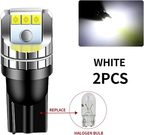 194 LED Bulb for License Plate Light, T10 168 LED Bulbs 6500K Bright White, 10-SMD 2835 Chipsets 194 168 2825 W5W LED Bulbs for Dome Map Trunk Cargo Lights, Pack of 4 in Kuwait
