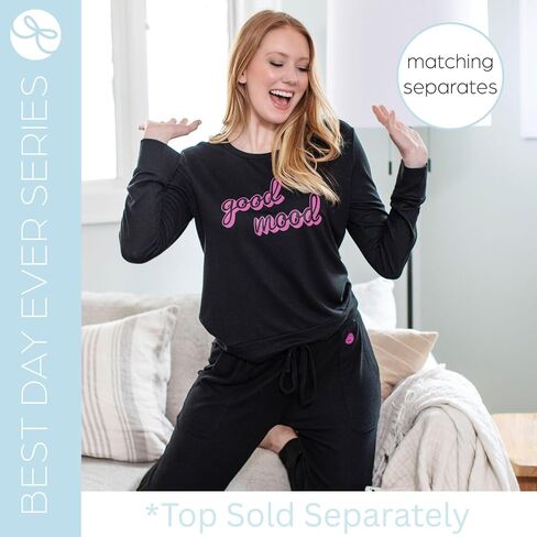 Hello Mello Best Day Ever Lounge Comfy Lightweight Pants for Women Pajama Bottoms PJ Jogger Pants in Kuwait