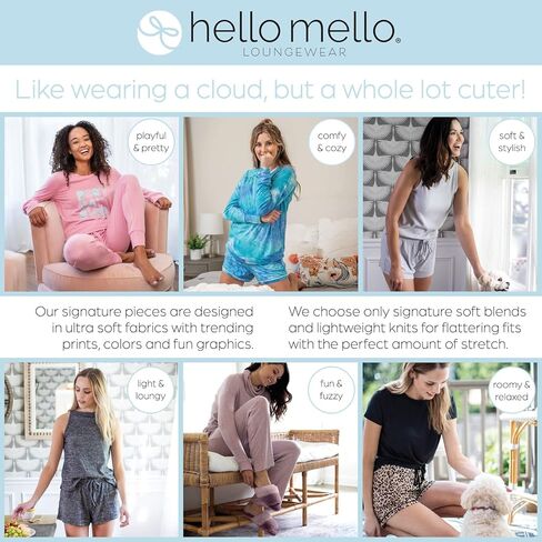 Hello Mello Best Day Ever Lounge Comfy Lightweight Pants for Women Pajama Bottoms PJ Jogger Pants in Kuwait