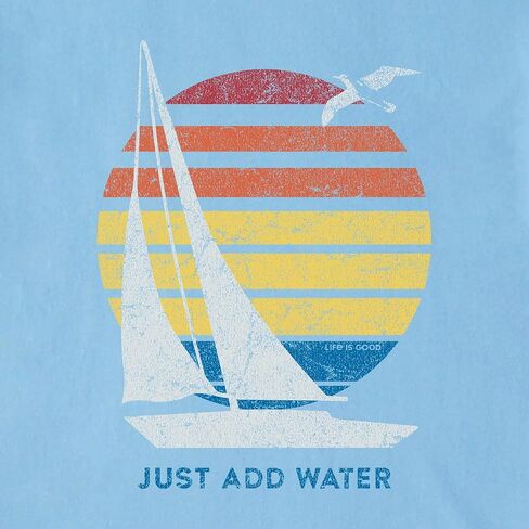 Life is Good. Men's Just Add Water Sailboat LS Crusher-Lite Tee, Cool Blue, Medium in Saudi Arabia