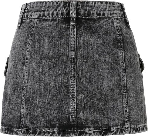 Women's Denim Short Skirt Button with Pocket Mini Skirt in Saudi Arabia