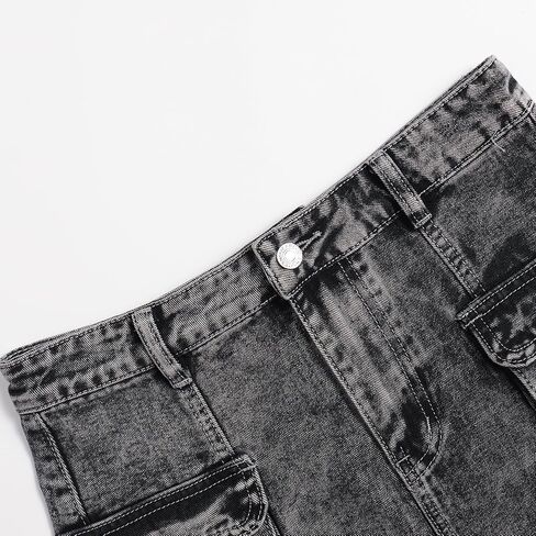 Women's Denim Short Skirt Button with Pocket Mini Skirt in Saudi Arabia