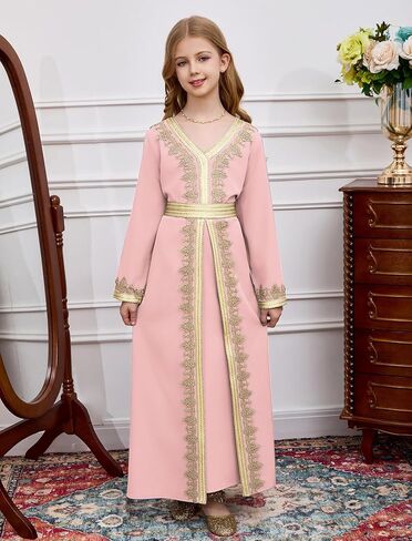 Obeeii Girls Muslim Ramadan Abaya Kids Long Long in Kuwait