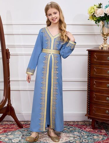 Obeeii Girls Muslim Ramadan Abaya Kids Long Long in Kuwait