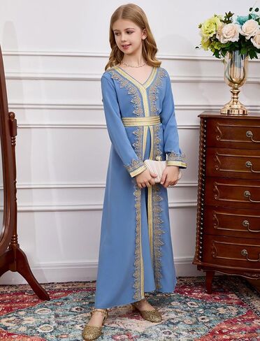 Obeeii Girls Muslim Ramadan Abaya Kids Long Long in Kuwait