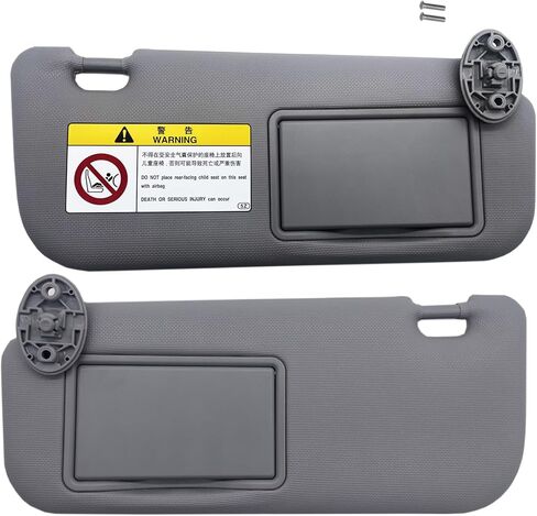Left Driver Side Sun Visor متوافق مع Toyota Corolla 2014 2015 2015 2017 2018 استبدال Sun Shade Gray (جانب السائق الأيسر الرمادي) in Kuwait