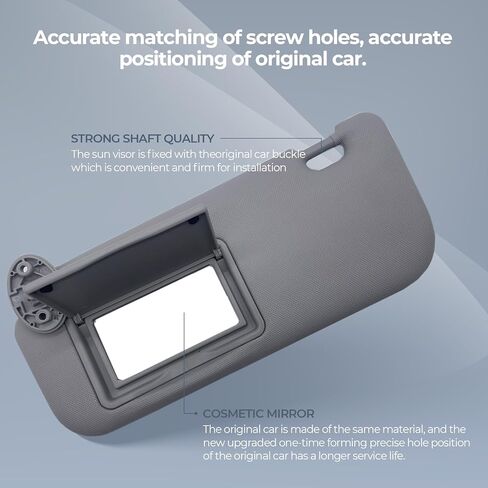 Left Driver Side Sun Visor متوافق مع Toyota Corolla 2014 2015 2015 2017 2018 استبدال Sun Shade Gray (جانب السائق الأيسر الرمادي) in Kuwait