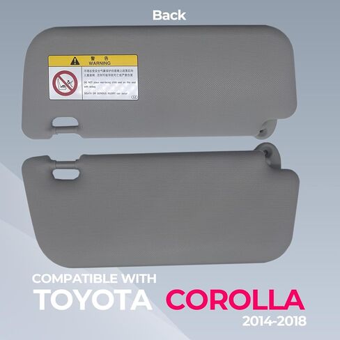 Left Driver Side Sun Visor متوافق مع Toyota Corolla 2014 2015 2015 2017 2018 استبدال Sun Shade Gray (جانب السائق الأيسر الرمادي) in Kuwait