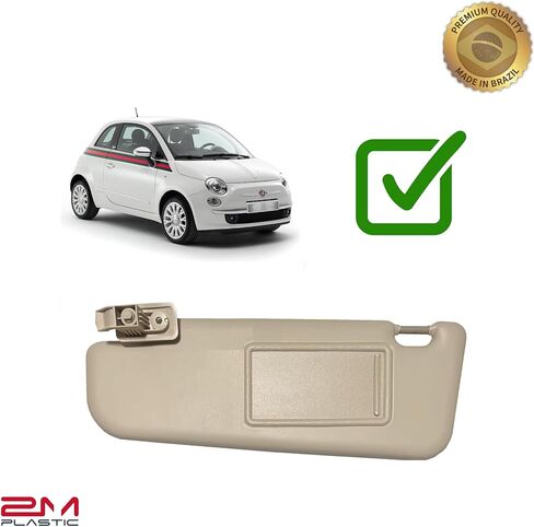 Sun Visor متوافق مع Fiat 500 2012-2019 دون فتحة سقف OE الجودة 2M بلاستيك (يسار بيج - سائق) in Kuwait