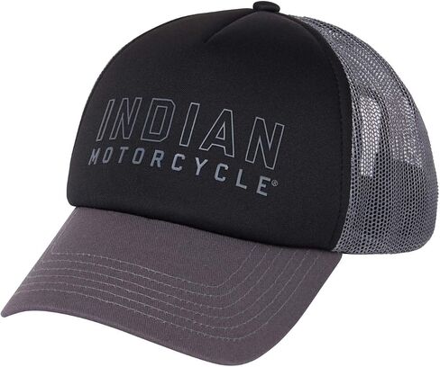 Indian Motorcycle Outline Logo Trucker Cap, Black - O/S in Saudi Arabia