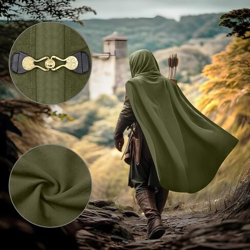 Renaissance Hooded Cloak for Women Men, Gothic Medieval Vintage Cape Halloween Cosplay Costume in Kuwait
