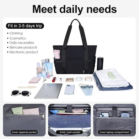 NOL Tote Bag for Women, Lightweight Quilted Puffer Tote Work Bag with Zipper Compartments,Waterproof Puffy Handbag for Travel in Kuwait
